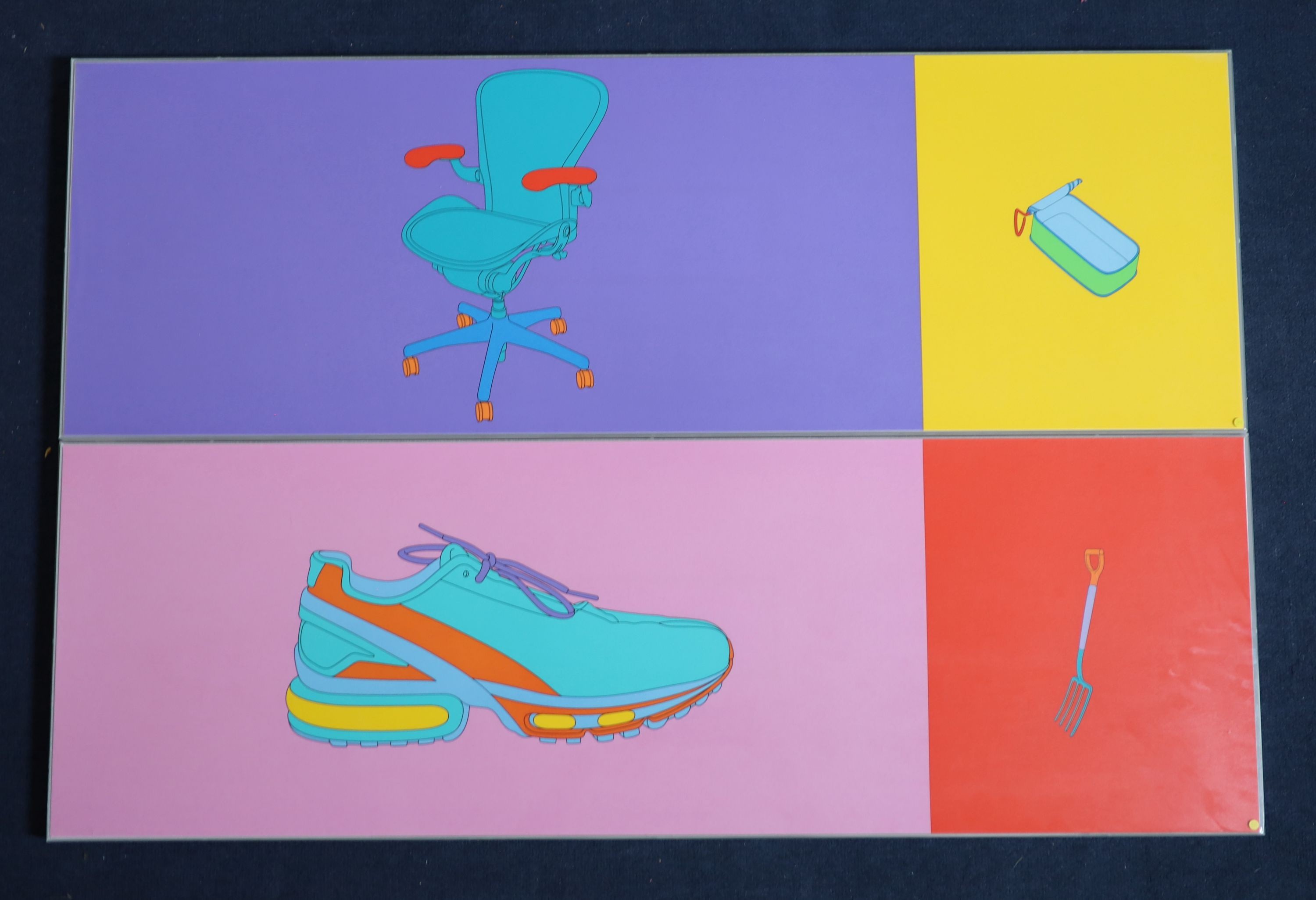 Michael Craig-Martin (Irish, 1941-), Folio, 2004, Set of 12 screenprints, 33 x 100cm.